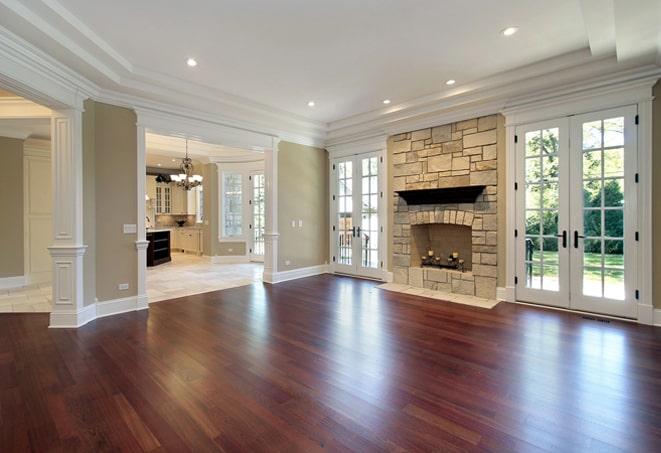 rich oak hardwood flooring installed in a living room